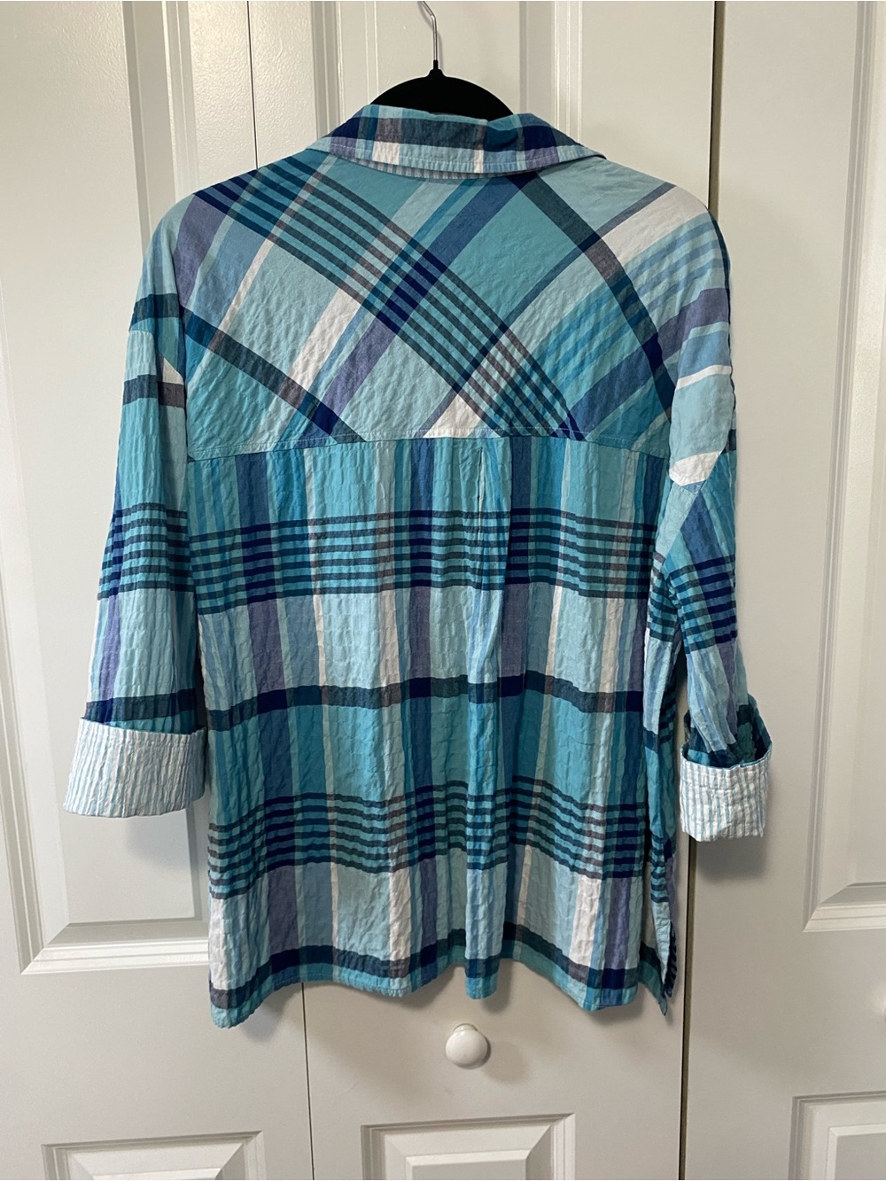 Habitat Clothes To Live In Blue Plaid Button Shirt - Picture 4 of 9